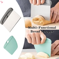 2-in-1 Dough Scraper Set 304 Stainless Steel Bench Cutter Food Grade PP Scraper for Bread Pastry Piz