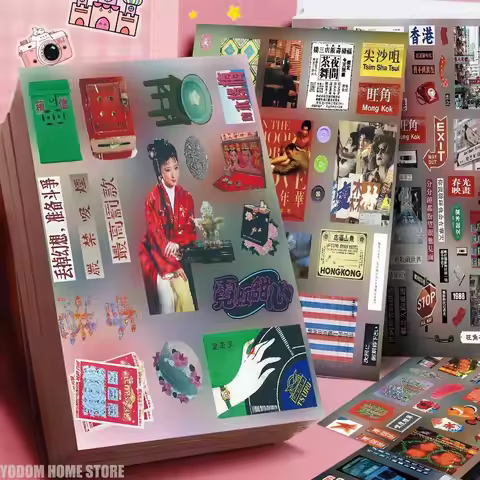 6sheets y2k Dreamcore Retro Hong Kong Weirdcore Style Collages Journals Diary Scrapbook Stickers