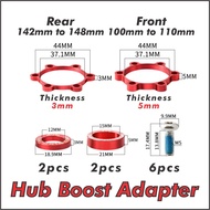 Bicycle Hub Boost Adapter MUQZI for MTB 110mm Front & 148mm Rear Basikal Hub Adapter Red Only