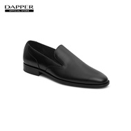 DAPPER รองเท้าหนัง แบบสวม Classic Plain Toe Loafers สีดำ