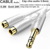 3.5mm male to 2 female splitter wire using parallel Headphone Speaker 20Cm Ugreen AV123 10780