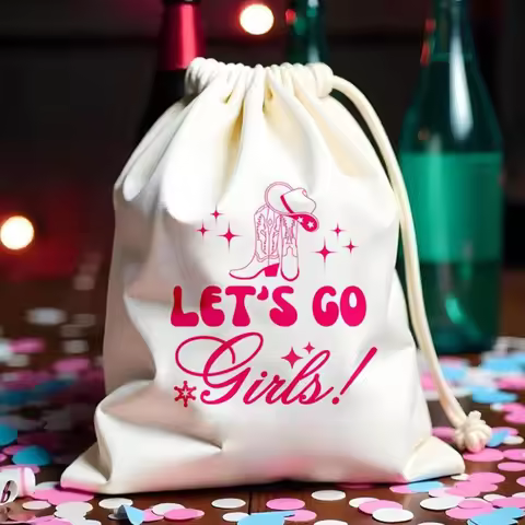 5pcs Let’s Go Girls Bachelorette Party Favor Bag Western Cowgirl Bride To Be Bridesmaid Gifts Weddin
