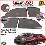 ELEVO Perodua Bezza 2016 Present Magnetic Custom Fit Sunshade Magnet Shade Sun Protection 4pcs