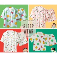NINO. Ready Stock!!! Crayon Shin-Chan Short Sleeve Sleepwear / Unisex Nightwear / Set Pyjamas / Baju
