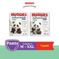 Huggies Naturemade Panda Pants Diapers M56 / L42 / XL36 / XXL24 - Super Premium Baby Diaper with Bam