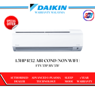 DAIKIN R32 NON INVERTER AIR CONDITIONERS 1.5HP FTV35P1LF/RV35FV1R [BUILT IN WIFI]-DAIKIN WARRANTY MALAYSIA
