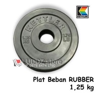 Kettler 1.25Kg Rubber Weight Plate Dumbell Rubber Plate Barbell 1.25 Kg Hole Diameter 3Cm