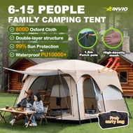 khemah Camping Tent 6–15 Person Tent with Reinforced Frame Waterproof & Sunproof Fabric Excellent Ve