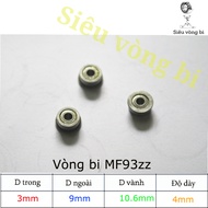 Flange bearing MF93ZZ - Rim bearing MF93ZZ - Standard 3x9x4mm (10.6mm rim)