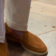 【high quality】 loafers men's flat pumps slip-on Lofter casual leather shoes super soft bottom