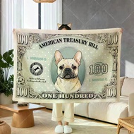 Creative Dog Dollar Flannel Pet Warm Sofa Nap Blanket Office Air Conditioning Shawl Cover Leg Blanke