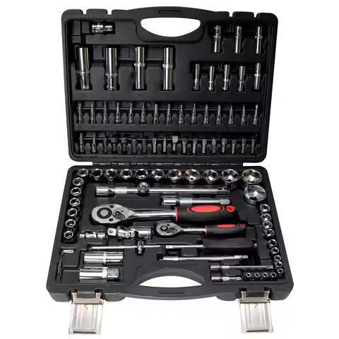 95 in 1 Socket Wrench Set, CRV Steel 1/4" & 1/2" Drive Ratchet Socket Tool Kit with Storage Case for