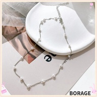 BORAG Pearl Neck Chain, Decoration Jewelry Clavicular Chain, Zinc Alloy with Pearls Pendant Girl's N