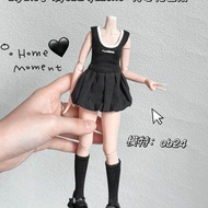Blythe Small Cloth OB24 Azone First Generation Body Doll Six-Part Dress Letter Sports Vest Flower Bu