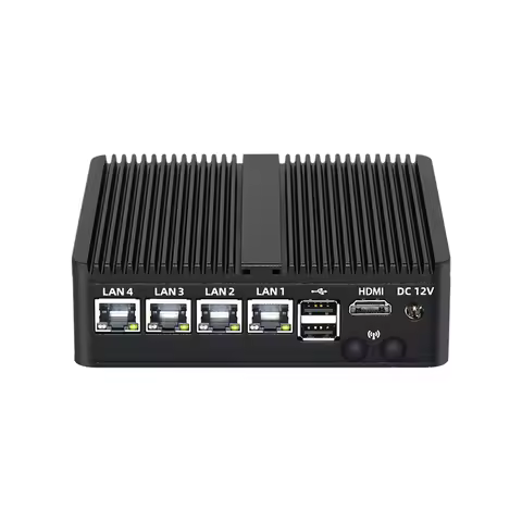 Fanless Mini PC Soft Router Intel Celeron J6412 J4125 J1900 N2830 N150 4x Ethernet 2.5G Intel i226V 