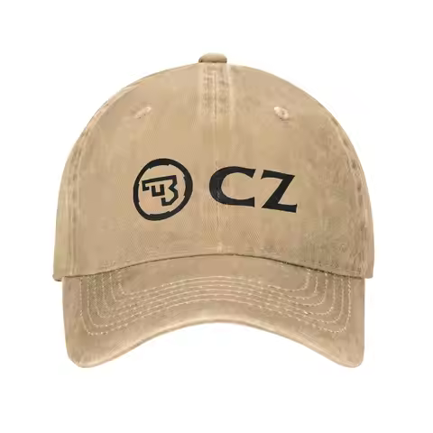 White CZ Guns Logo Washed Denim Cap Casual Baseball Caps Adjustable Hat Summer Unisex Baseball Hats