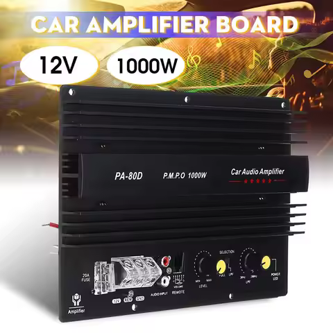 PA-80D 12V Universal 1000W Amplifier Board Mono Car Audio Power Amplifier Powerful Bass Subwoofers A
