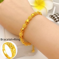 Gold 916 Original Malaysia Bracelet for Women Happiness Bracelet Hydrangea Bracelet Bring Good Luck 