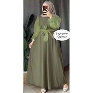 Sage Green Premium Organza Dress