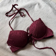 H&M Maroon Pushup Bikini Top / Lightly Lined Underwire Bikini Top Sage and Black / Swimsuit Monokini