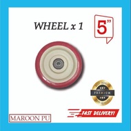 3" 4" 5" HEAVY DUTY MAROON PU CASTOR/CASTER ROLLER RODA WHEEL/REPLACEMENT TROLLEY TROLLEY WHEEL