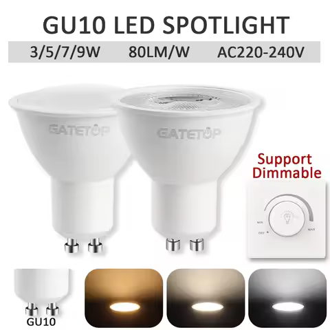 1-10pcs Energy Spot GU10 Base LED Light Bulb Dimmable 4000K 6000K 220V 240V 50W Halogen Replacement 