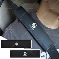 1/2pcs Car Logo Shoulder Pads Leather Seat Belt Cover for VW Volkswagen Jetta MK5 Golf 5 6 7th gener