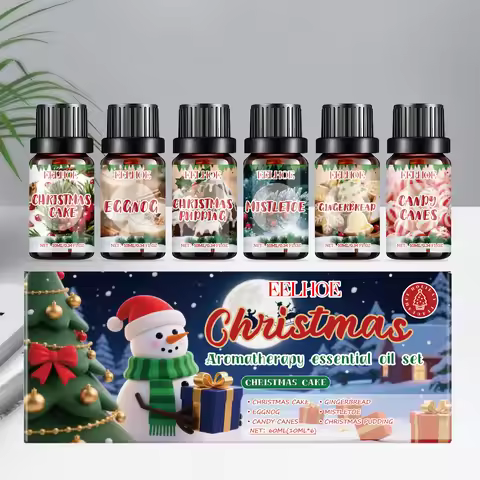 Christmas Aromatherapy Essential Oil Set Long Lasting Fragrance 6 Holiday Scents Festive Scents & Re