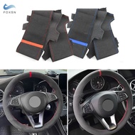 For Mercedes Benz W176 W246 W205 C117 C218 X218 W213 EQV W447 Car Steering Wheel Cover Trim Fabric B
