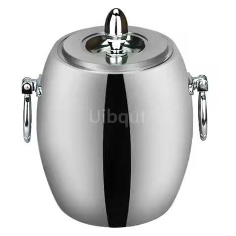 304 1L 2L oval Ice Bucket Wine Coolers Stainless Steel Double Wall Champagne beer whisky Bucket Keg 