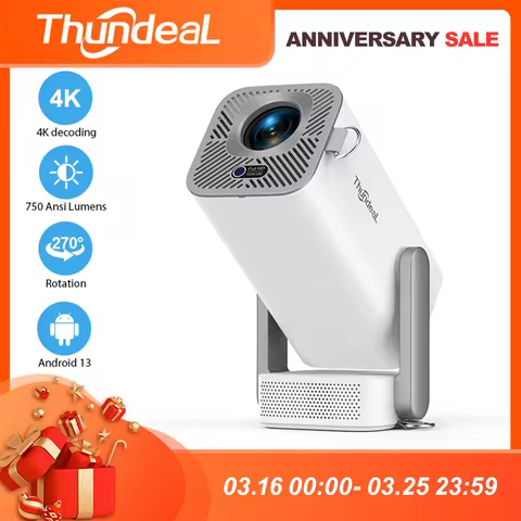 ThundeaL Full HD Projector TD80Pro 1080P 4K Projetor 750Ansi Mini Portable Proyector TD80 Pro TD80W