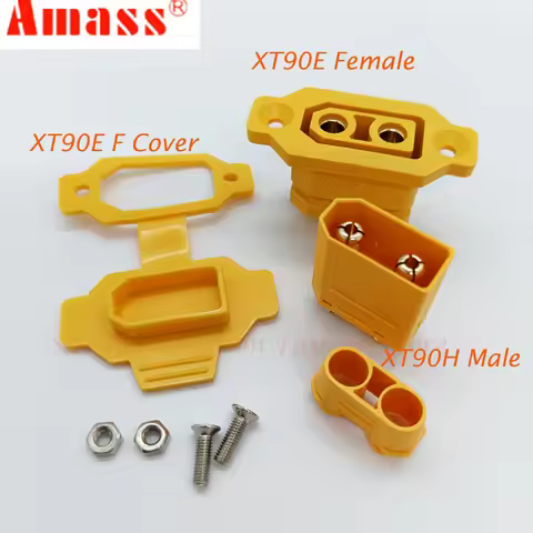 Original Amass XT90E-F Battery Connector XT90E Female Plug Gold-plated XT90 Mountable Connector Yell