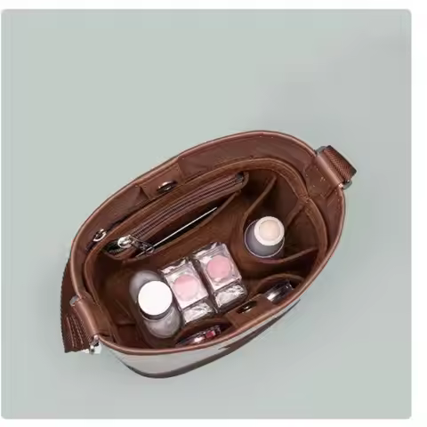 Felt Insert Bag Cosmetic Organizer Insert For Goyard Tote,Makeup Bags With Zipper, Inner Pouch Fit L