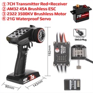 NEEBRC 2322 3500KV มอเตอร์ไร้แปรงเร็วกว่า AM32 45A วงจร ESC ไร้ถ่าน21G เซอร์โวแบบกันน้ำ7CH เครื่องรั