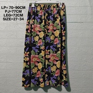 CELANA KULOT KATUN 7/8 HW WANITA MOTIF BUNGA