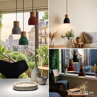 6 Styles brief Loft Nordic Style wood Cement Pendant lights modern led E27 cord Terrazzo Pendant lam
