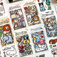 Hand pet Account Sticker Sticker Series Walking Adorable Hand Copy Newspaper Sticker Cartoon Scene C