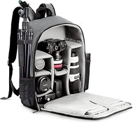 CADeN Camera Backpack Bag with Laptop Compartment 15.6" for DSLR/SLR Mirrorless Camera Waterproof, Camera Case Compatible for Sony Canon Nikon Camera and Lens Tripod Accessories Grey