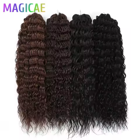 Ariel 3Pcs 300Gram 22Inch Color1# Braids Crochet Deep Water Wave Twist Ombre Brown Piano Blond Bio P