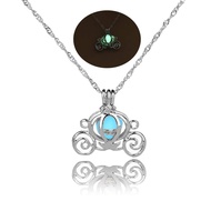 MYANAIL Luminous Hollow Pumpkin Carriage Necklaces & Pendants for Women Glowing Chain Necklace Drops