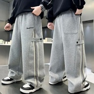 TUmama Phong cách Hàn Quốc mùa thu bé trai quần tây giản dị thời trang mới ống suông Quần thể thao c
