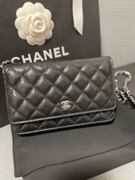 Chanel WOC Wallet on Chain 黑銀荔枝皮