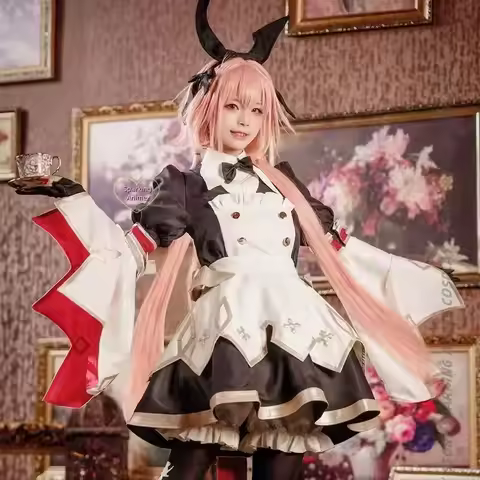 qq28LQAnime Fate Grand Order Saber Astolfo Cosplay Costume FGO Sword Version 3.0 Maid Outfit Party S