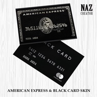 MINIMAL American EXPRESS - BLACK CARD PROTECTIVE CARD (SKIN CARD) + NUMBER (PRICE ALREADY GET 4 CUST