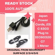 [P09] Power Cord JIS C8303 Plug to IEC60320 C7 Connector 2-Pin AC Power (1 Meter) – Original from Su