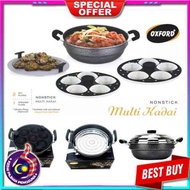 OXFORD  RIO  3 in 1 Non Stick Multi Kadai Idly 10 / 14 / 16 Idli Maker Multi Steamer Pot Non Stick Pan Cookware