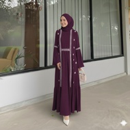 LIA ABAYA Coquette Latest Muslim Women's Gamis ~ CERUTY BABYDOLL MATERIAL EMBROIDERY APPLICATION Aba
