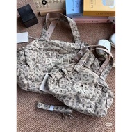 Korean Niche Brand deinet Retro Leopard Print Handbag Gym Bag Large Capacity Messenger Bag Commuter 