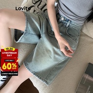 Trendy Lovito Spring/Summer Denim Shorts - Multi-Color