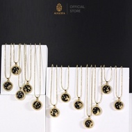 [AUGUSTA] Singapore Designer 12 Zodiac Coin Necklace for Women, Gold Plated Retro Pendant, Vintage A